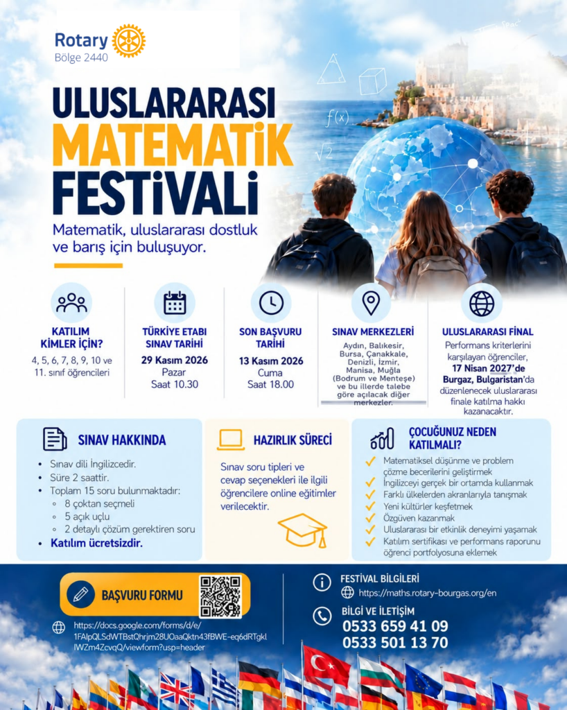 Rotary Zone 21B Uluslararası Matematik Festivali – Math, Culture and Fun